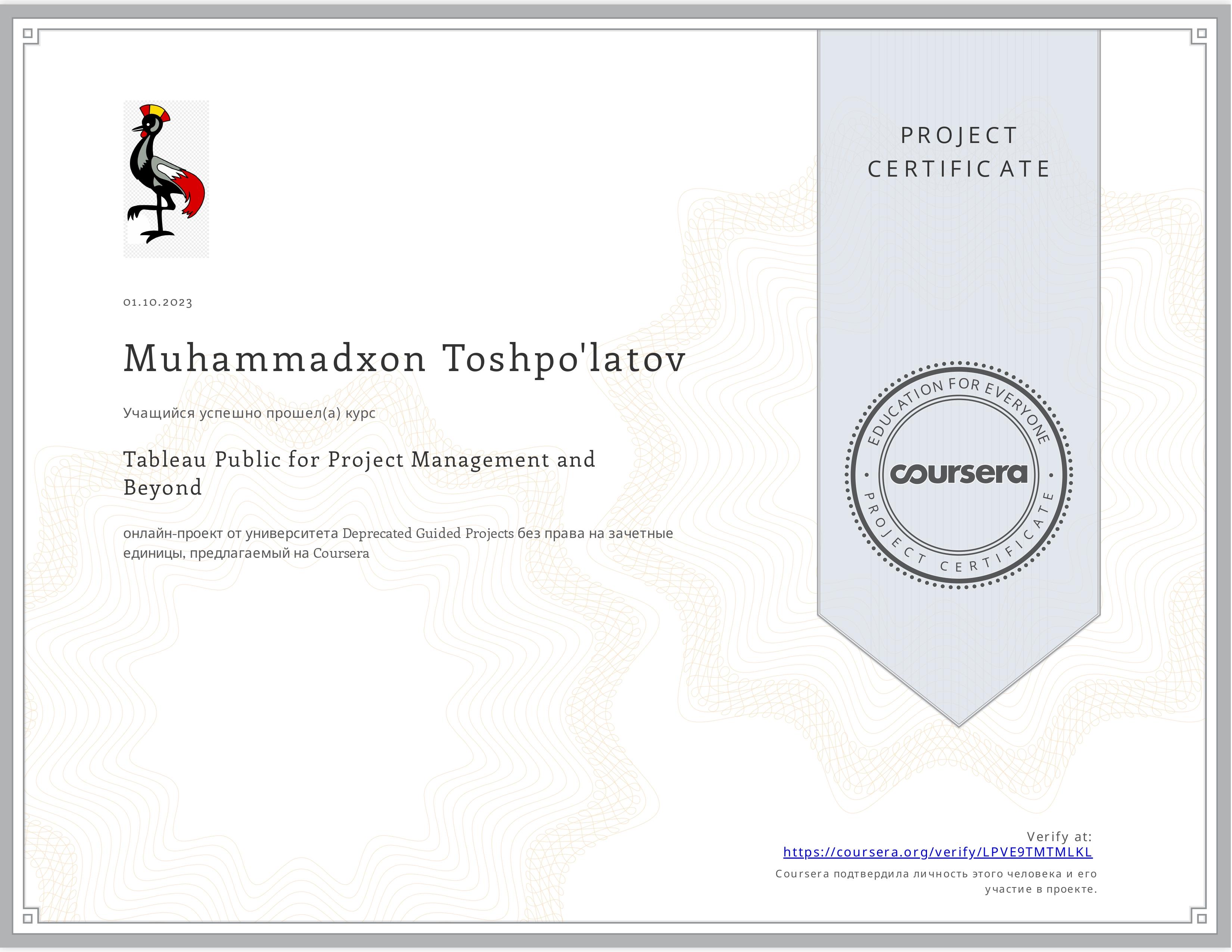 Tableau Public for Project Management and Beyond
